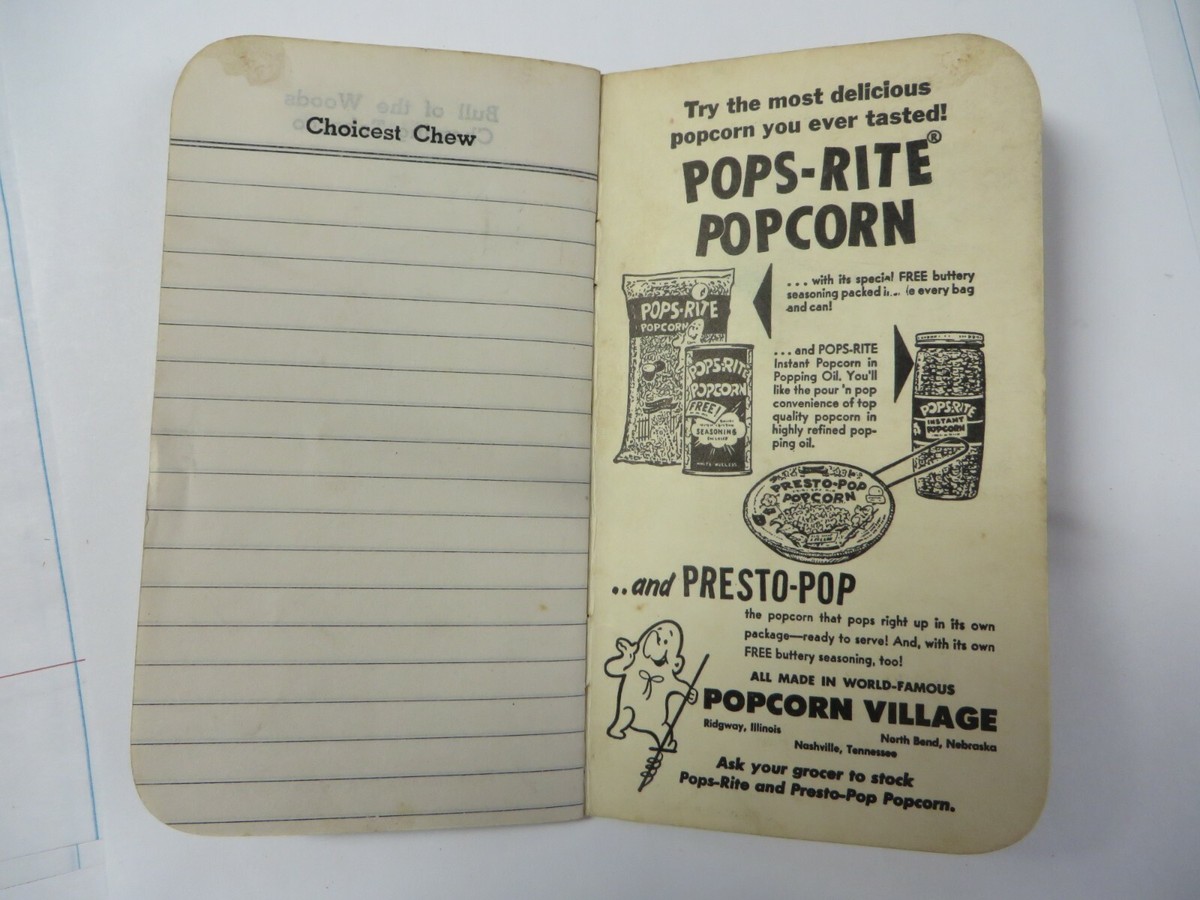 bull of the woods chewing tobacco Vtg 1950's BULL OF THE WOODS Chewing Tobacco Notepad Advertising He's the  Boss