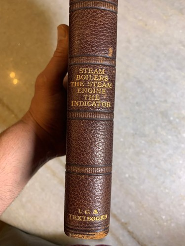 Antique 1902 Victorian Leather Embossed Gilded Book Steam Engines Boilers Design - Picture 4 of 24