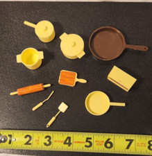 Vintage 1970s Barbie Doll Camping Kitchen Cookware Set and Radio 12 Pieces