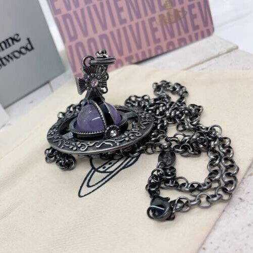 Vivienne Westwood Small Orb Necklace Pendant Black Gunmetal Outlet ...