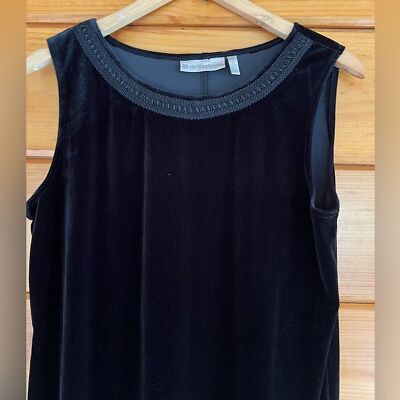 Elegant Dress barn Black Velvet Women's Sleeveless Midi Dress W side Slits 10 | eBay Elegant Dress barn Black Velvet Women's Sleeveless Midi Dress W side Slits 10 | eBay