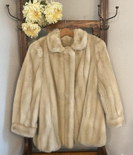 Vintage Faux Fur Coat M Tissavel France Light Tan Made In Usa Euc
