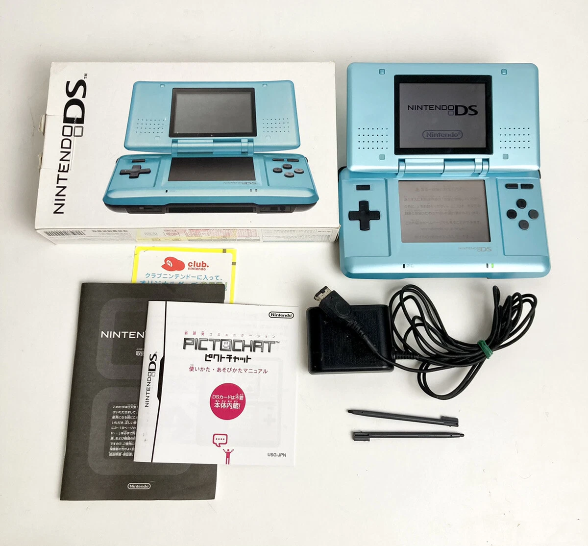 Nintendo DS NTR-001 (Turquoise Blue ) With box charger Stylus console