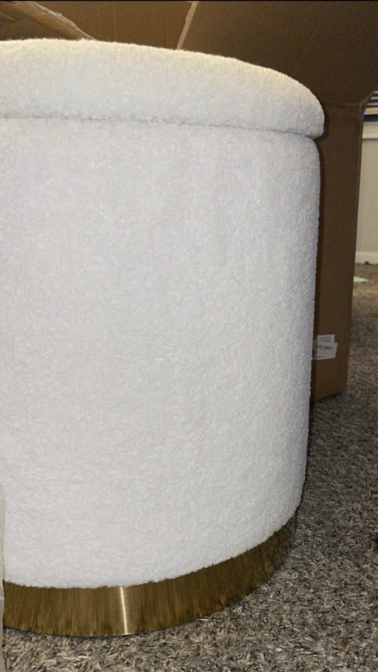 Nueva otomana de almacenamiento redonda Antoine Hollywood Regency de lujo Foto 3 de 4