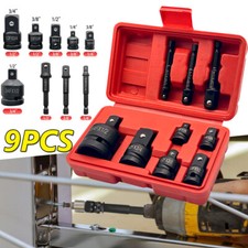 9x 1/4" 3/8" 3/4" 1/2" Impact Drill Socket Adapter for Impact Driver Conversions