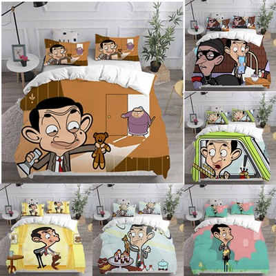 Mr Bean The Animated Series 3D Bettdecken Abdeckung Bettwäsche Set Quilt Single