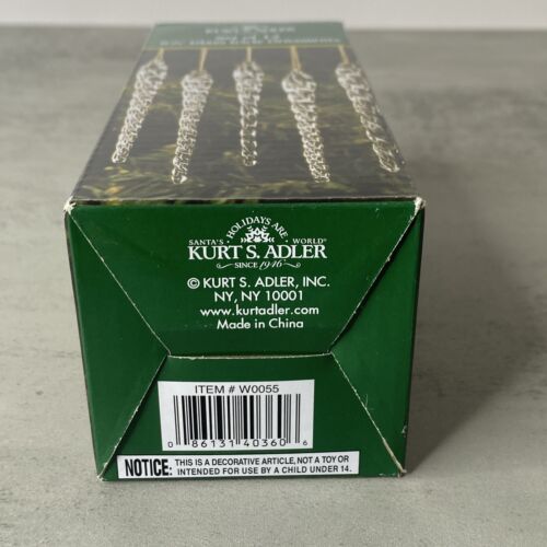12er Set klare 5,25" Glas Eiszapfen Ornamente von Kurt S. Adler - Bild 2 von 5