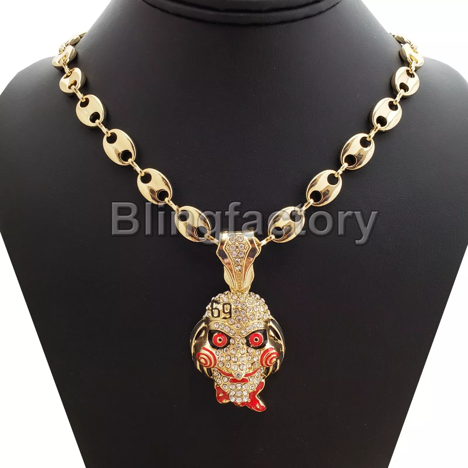 Iced Gold Plated Cubic Zirconia Alloy Jigsaw & 18