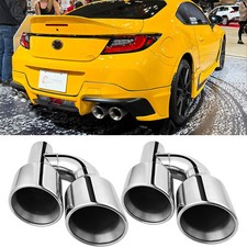 For Toyota GR86 2.5" to 4" Dual Exhaust Quad Tips Double Wall Stainless Steel