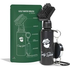 Golf Club Brush Cleaner with Water Bottle Nylon Bristles and Clip 4 oz