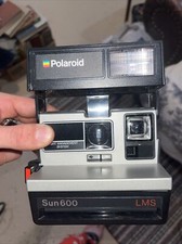 Vintage Polaroid Sun 600 LMS Instant Film Flash Land Camera with Strap-Untested