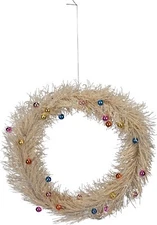 Primitives by Kathy Retro Boho Holiday Wreath Bottle Brush Christmas Decor