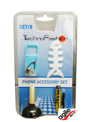 Apple iPhone Smartphone Zubehör Set 8tlg. anti Staub Strass Ständer iphone Galax