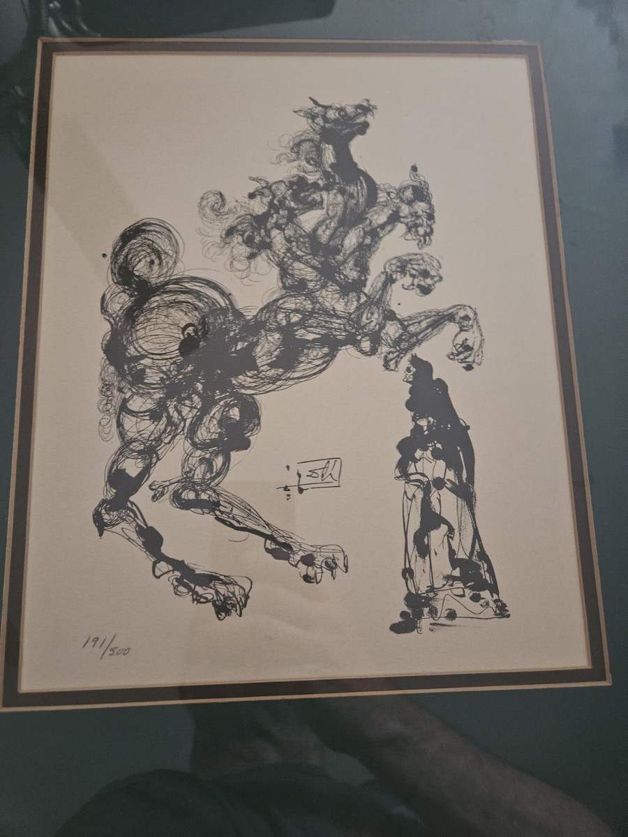 Salvador Dali D'apres Horse Cerberus Comedy Stone Signed