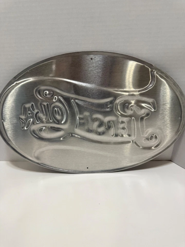 Pepsi-Cola Embossed Metal Oval Sign 18×12 in – Red/White/Blue - Image 2 of 4