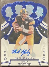 Nate Stanley 2020 Chronicles Draft Picks Crown Royale Auto Blue /30 Rookie Iowa