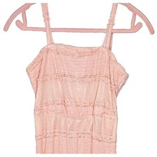 Eyelet Crochet Lace Maxi Dress Large Pink Boho Cottage Coquette Y2K Beach Travel