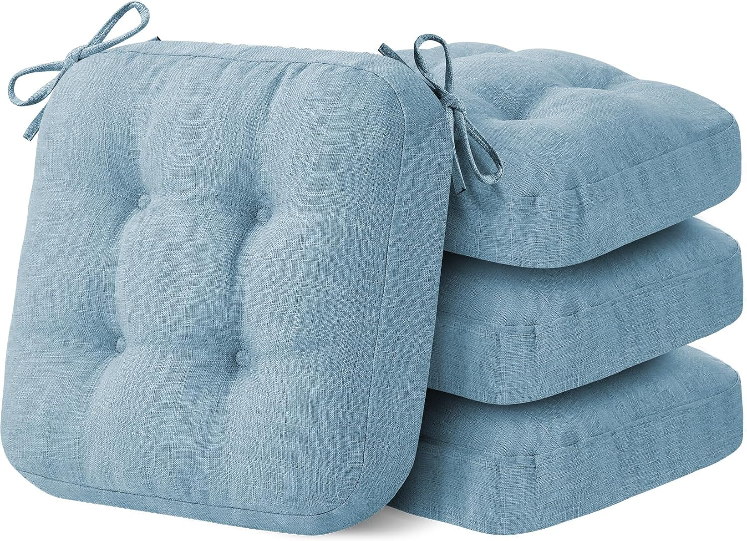Chair Cushions for Dining Chairs, Tufted Seat Pads with Ties Non-Slip, Set of 4