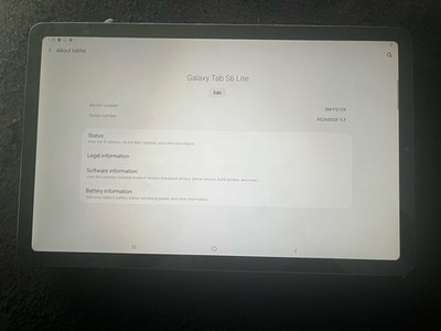 Samsung Galaxy Tab S6 Lite 10.4in Tablet 64GB Wi-Fi Android Gray SM-P610X