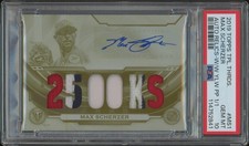2019 Triple Threads Max Scherzer Yellow Printing Plate Patch Auto #1/1 PSA 10