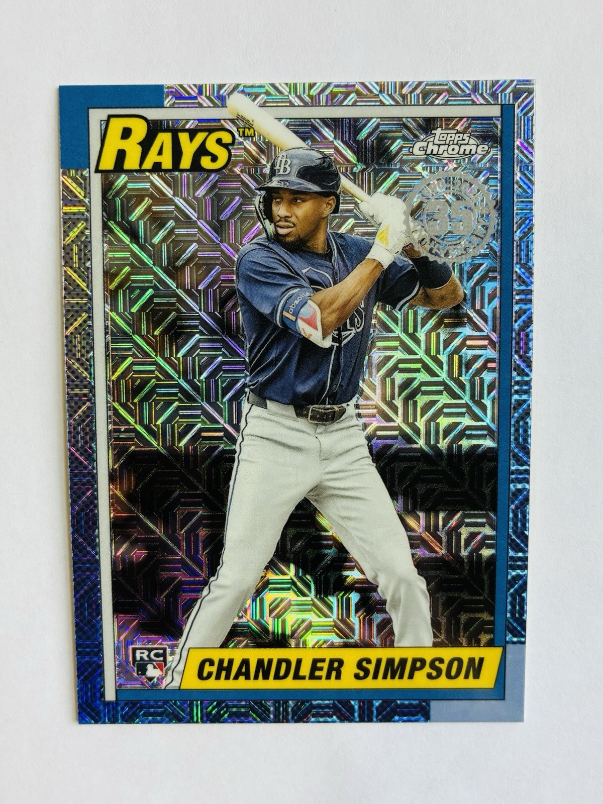 CHANDLER SIMPSON TOPPS UPDATE 1990 SILVER PACK MOJO REFRACTOR RC RAYS #27 2025