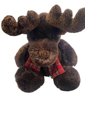 Moose Stuffed Animal Toy Cabin Decor Red Plaid