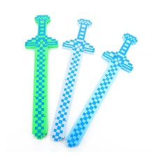 3 Pack LED Pixel Diamond Toy Swords with Lights and Sound 24 Inch Cool Toy Sword