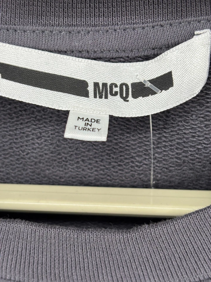 McQ Alexander Mcqueen Masculino Cinza Gola Redonda Estampa de Pardal Casual Novo sem etiquetas P - Imagem 3 de 4