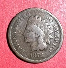 1878 US Indian Head Cent! Good/VG! Harder to Find! Semi Key Date! Lower Mintage!