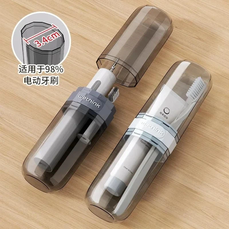 Estuche de viaje transparente para cepillo de dientes soporte portátil para viajes y uso en exteriores - 1 pieza Foto 3 de 4