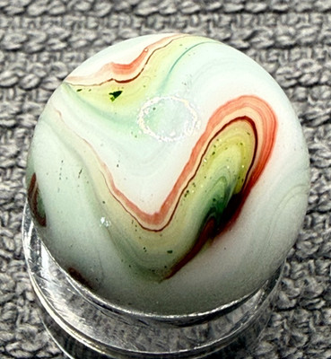 Vintage JABO / DAS .62'' Mint White Oxblood Green Swirl Marble D.A.S.
