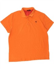 TRUSSARDI Mens Polo Shirt XL Orange Cotton DE12