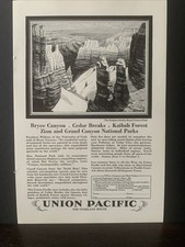 Vintage 1928 Union Pacific Grand Canyon National Parks Ad Advertisement