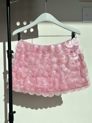 HANDMADE SHELL SKIRT - Pink Quartz (Size S)