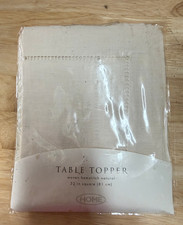 Vintage Home Natural Woven Hemstitch Table Topper 32" Square