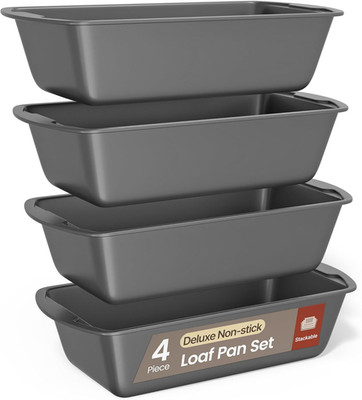 Bakken- Swiss Loaf Pan Set 4-Piece - Deluxe Nonstick Carbon Steel Bakeware for P