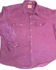 Vntg St Johns Bay Chamois Cloth Shirt Mens XXL Button Up Burgandy Heavyweight