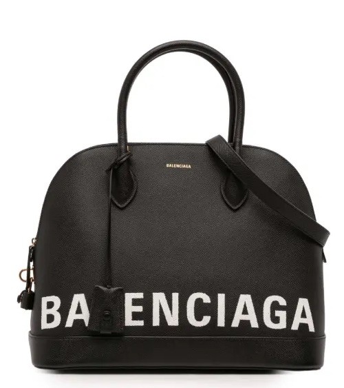 Balenciaga Ville Top Handle M Shoulder Bag Black Noir Alma Style Luxury Handbag
