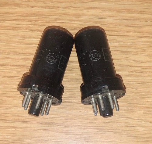 Vtg Test Good Matched Pr RCA JAN CRC 6J5 VT-94 Audio Amplifier Metal Vac Tube