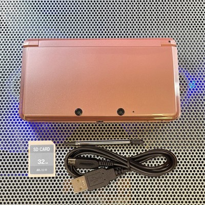 Nintendo 3DS Console Misty Pink Multi-Region Cartridge Compatible 32GB SD Stylus
