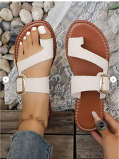 2PCS Women s Black Beige Flat Slippers Comfortable Fashion Beach Outdoor