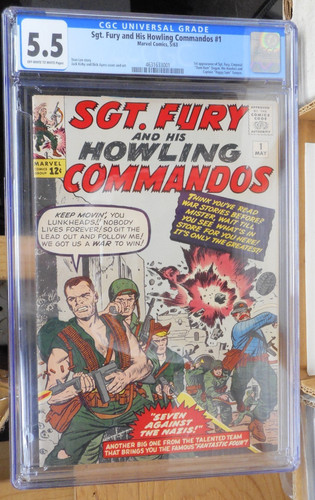 Sgt. Fury and his Howling Commandos #1 © May 1963, Marvel Comics CGC 5.5