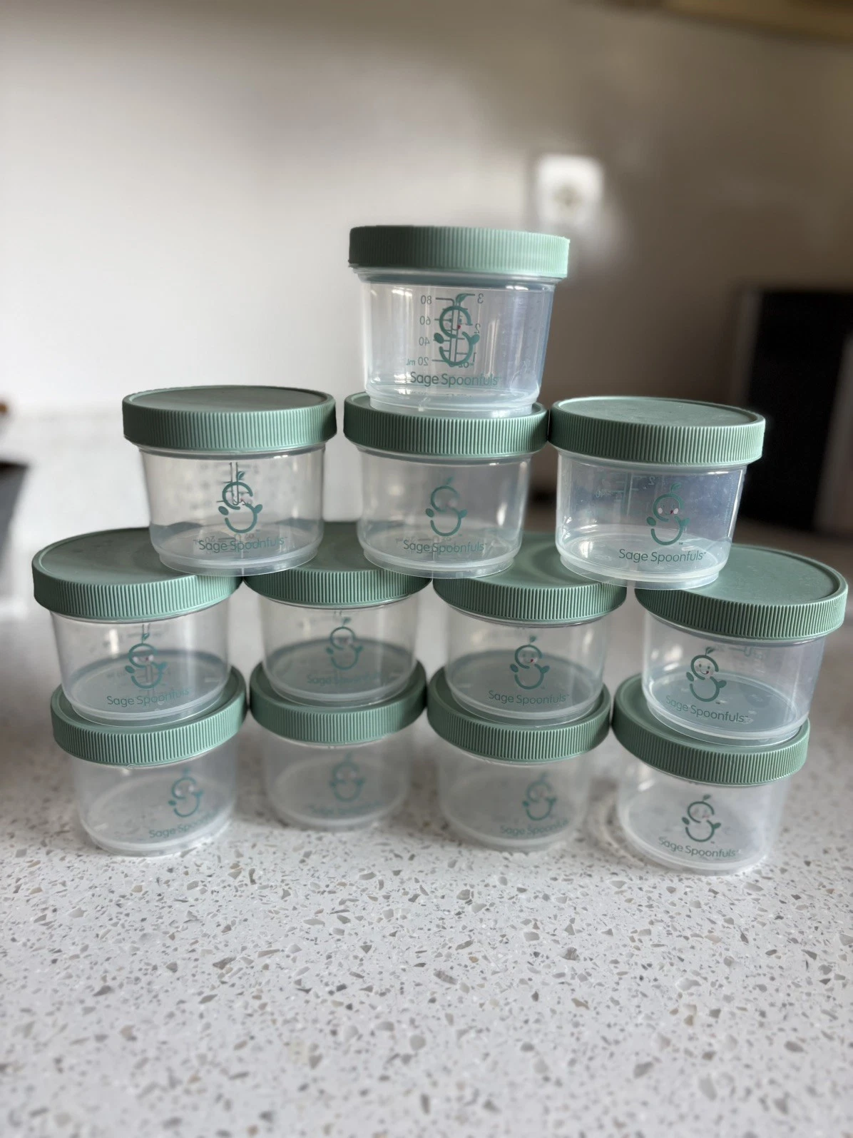12 Pc Sage Spoonfuls 4 Oz Baby Food Breast Milk Storage Jars Freezer BPA Free
Opens in a new window