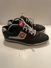 FootJoy Green Joys 45317 Black, Red & Gray Mens Size 9.5 Spikeless Golf Shoes FJ