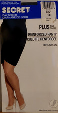 Vintage Pantyhose Secret Day Sheer Black Queen Size 1X BDR2