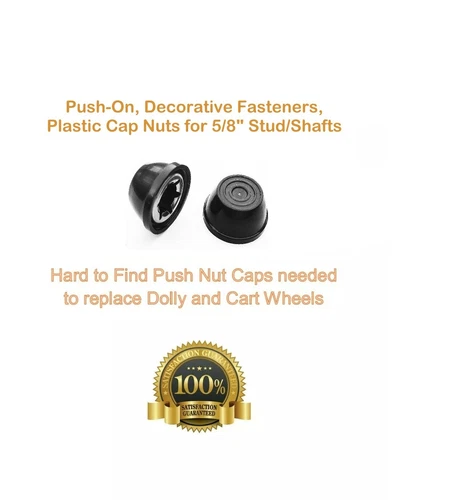 2-Piece 5/8" Push-on Decorative Cap Nuts , Axle Caps Hand-truck Wheel Retainers
