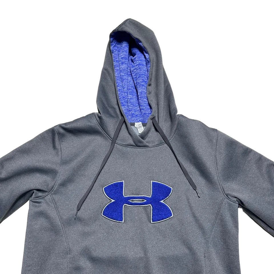 Under Armour Storm Fleece Cold Gear Hoodie Womens Medium Charcoal Sweatshirt - Image 2 of 4