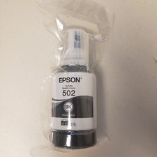 EPSON 502 Ink Bottle Exp 2023  127ml  Black - Genuine Sealed 