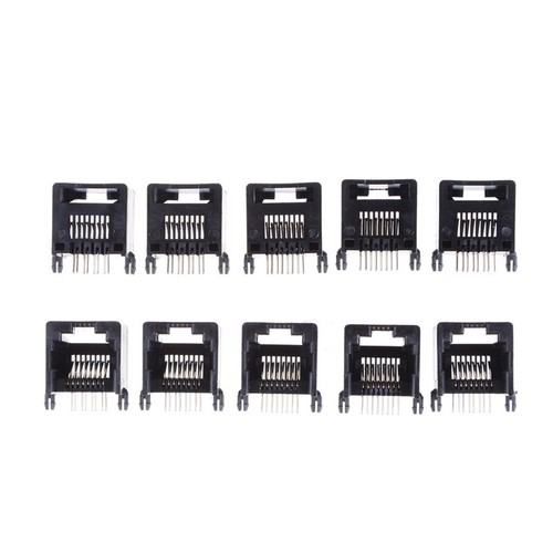 10Pcs Unshielded RJ11 RJ45 8P8C Network Modular PCB Connector Jacks Connecto LT