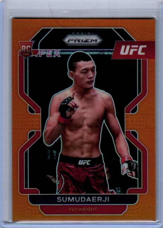 2022 Panini Prizm UFC - #114 Sumudaerji (RC) True Orange Rookie Prizm /99